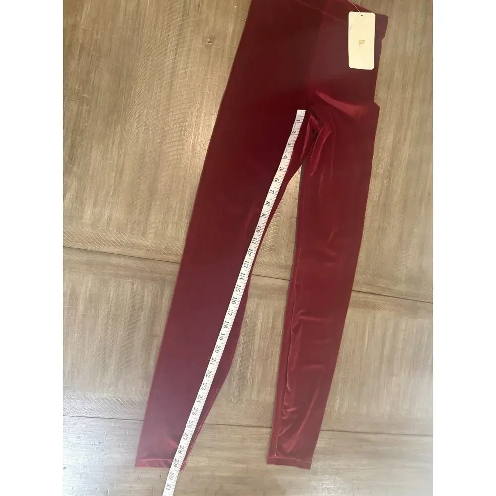 NWT Fabletics Emma Velour Leggings Cherry Burst Red Size XS Tall NEW $65.95 - Picture 8 of 16
